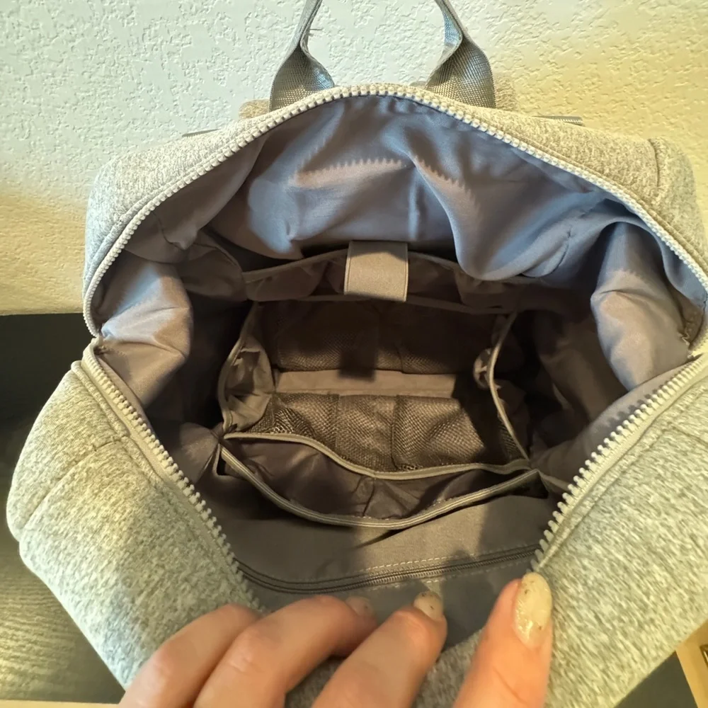 Heather Grey Neoprene Diaper Backpack | Dagne Dover Indi Style Travel Bag - Picture 8 of 10